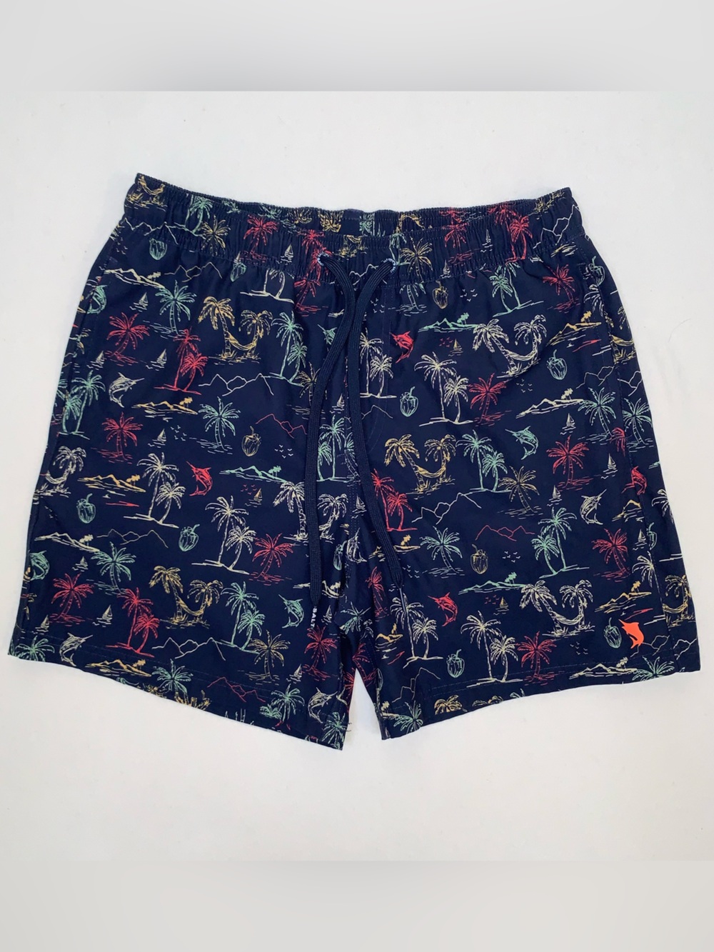 Salt Life Sandbar Sunday Swim Trunks Boardshorts Navy Palm Print Resort Men Sz M